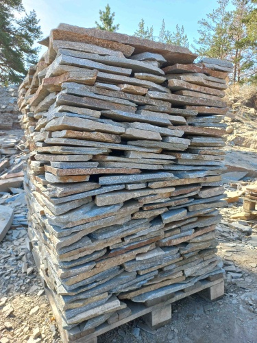 Плитняк златолит серебристый для цоколя, отмостки купить в Долгопрудном