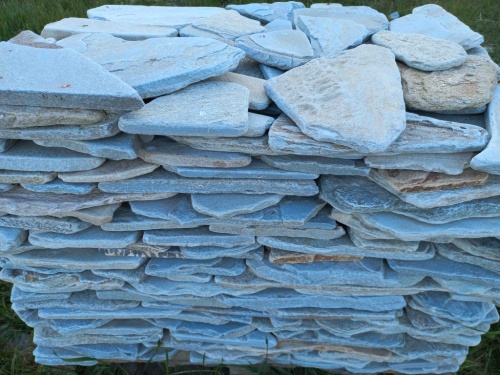 Плитняк златолит зелёный галтованный для цоколя купить в Долгопрудном